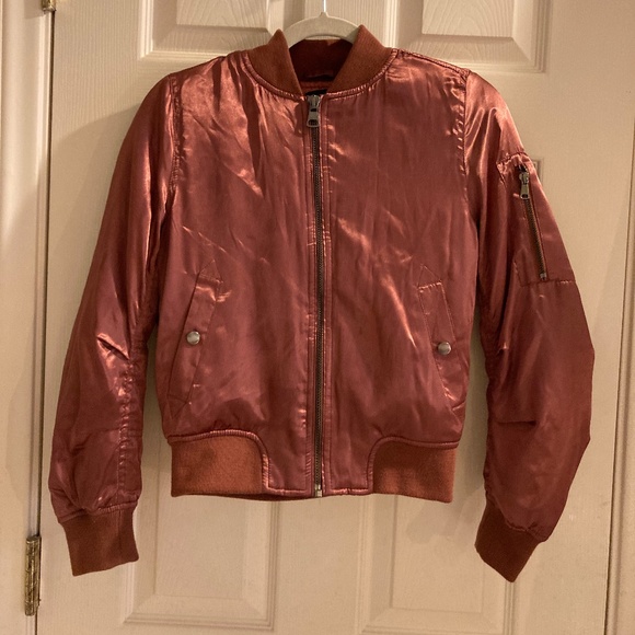 Topshop mauve bomber jacket - Picture 3 of 5